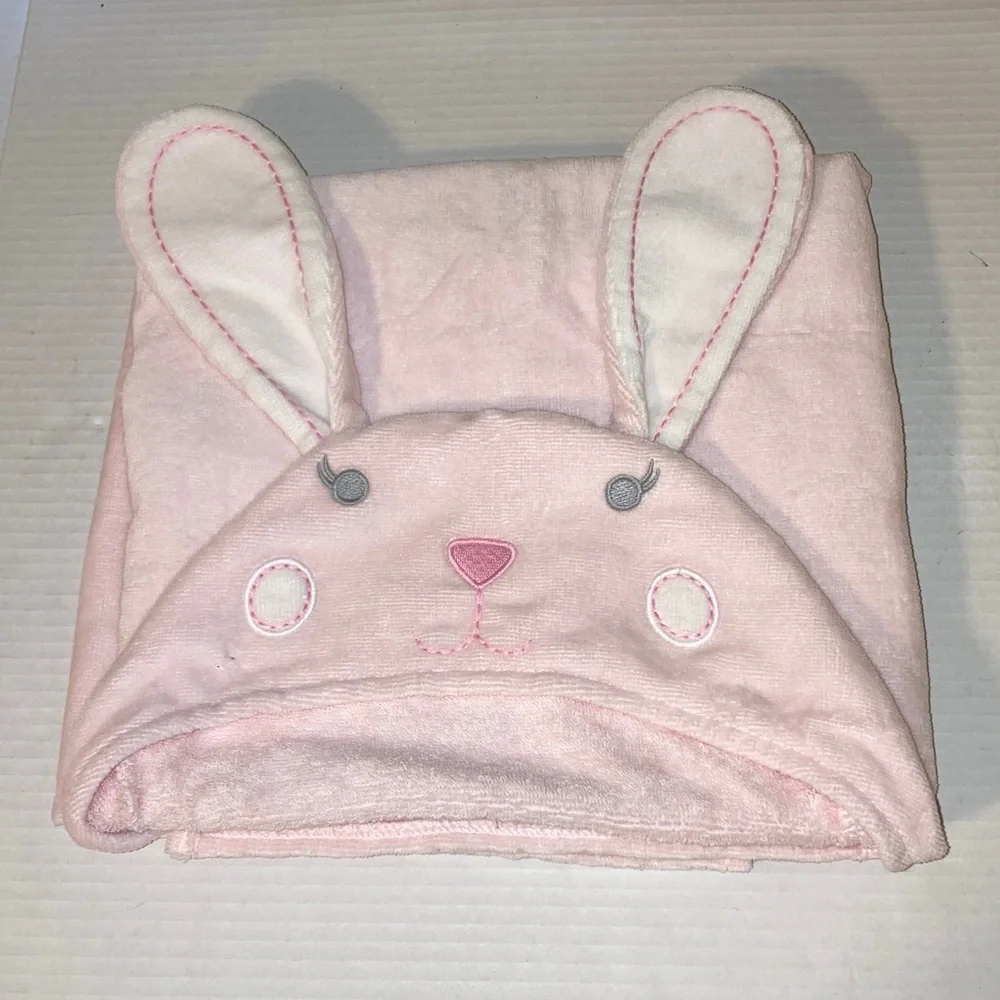 POTTERY BARN KIDS Soft Pink Bunny Rabbit Hooded Towel Poncho 2T 4T
